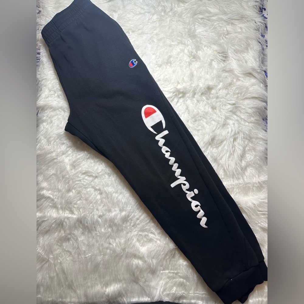 Champion Kids Black Sweatpants with Logo